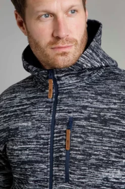 Sandbanks Full Zip Soft Knit Hoodie Ensign Blue -Celtic And Co Sales 91355