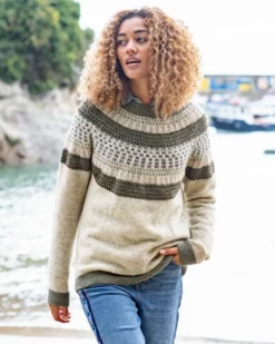 Float Stitch Yoke Donegal Sweater -Celtic And Co Sales 91697