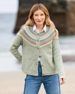 Shetland Statement Yoke Cardigan -Celtic And Co Sales 91722