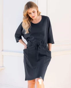 Linen/Cotton Batwing Dress -Celtic And Co Sales 91749 3