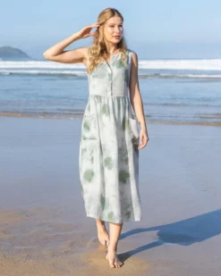 Linen Sleeveless Midi Dress