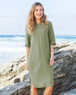 Lyocell Curved Hem Dress -Celtic And Co Sales 91828