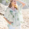 Linen V Neck Top -Celtic And Co Sales 91843
