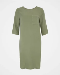 Lyocell Curved Hem Dress -Celtic And Co Sales 92310