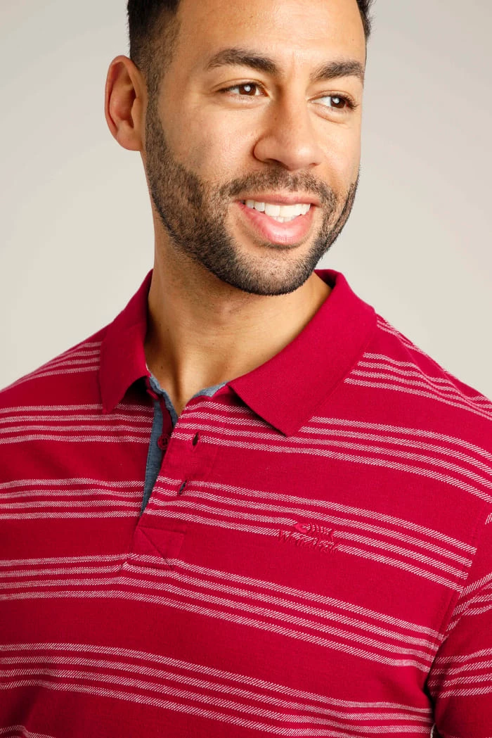 Rothko Stripe Polo Shirt Garnet 6 Rothko Stripe Polo Shirt Garnet - Image 4