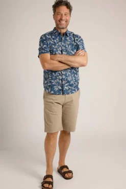 Faraway Organic Short Sleeve Printed Shirt Ensign Blue -Celtic And Co Sales 93340