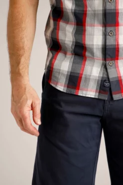 Judd Short Sleeve Check Shirt Navy -Celtic And Co Sales 93839