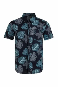 Makemo Organic Short Sleeve Resort Shirt Navy -Celtic And Co Sales 95284
