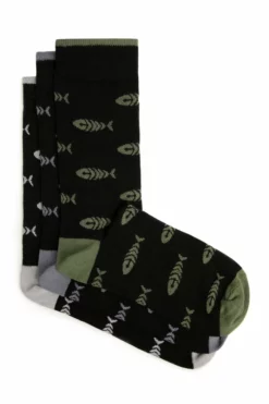 Ronan Eco Bones Socks 3 Pack Black