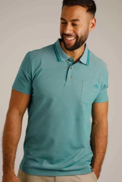 Harlow Eco Pique Polo Shirt Peacock Blue