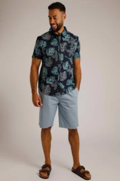Makemo Organic Short Sleeve Resort Shirt Navy -Celtic And Co Sales 95865