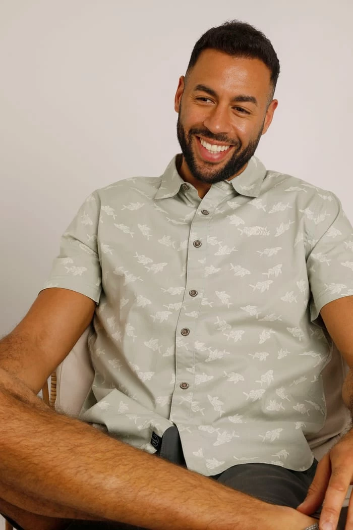 Koloa Short Sleeve Poplin Shirt Pistachio 4 Koloa Short Sleeve Poplin Shirt Pistachio - Image 2