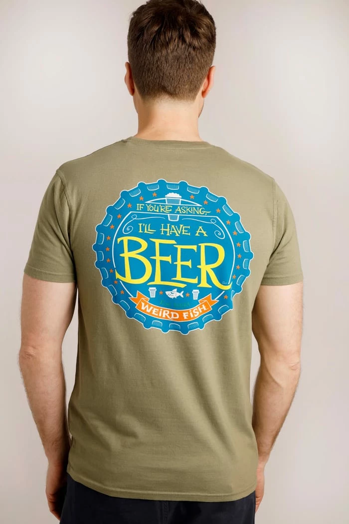 Beer Artist T-Shirt Khaki 5 Beer Artist T-Shirt Khaki - Image 3