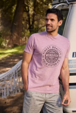 Woodblock Graphic T-Shirt Heather