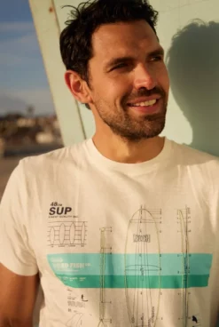 Sup School Organic Embroidered T-Shirt Dusty White