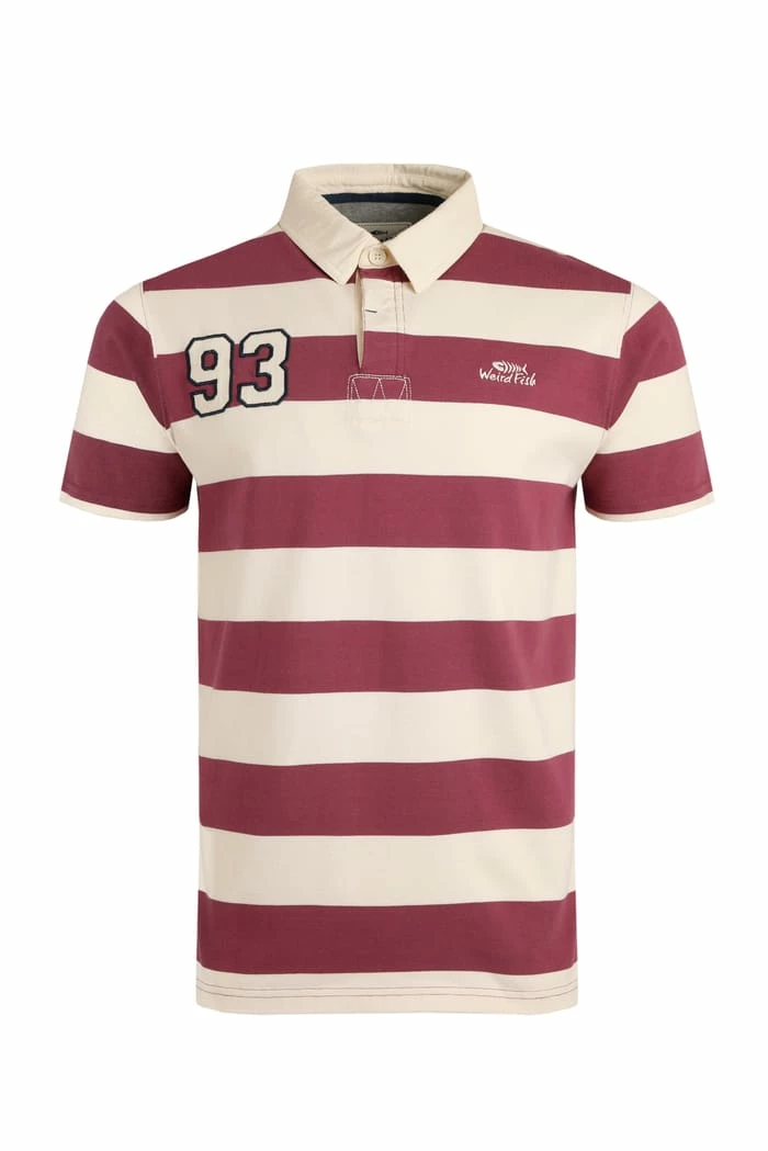 Ariey Organic Short Sleeve Stripe Rugby Shirt Crushed Berry 4 Ariey Organic Short Sleeve Stripe Rugby Shirt Crushed Berry - Image 2