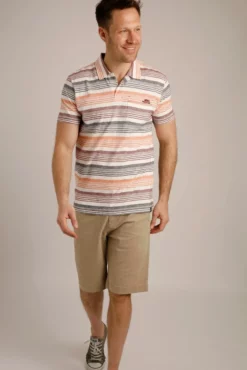 Mersey Organic Stripe Polo Shirt Nightshade