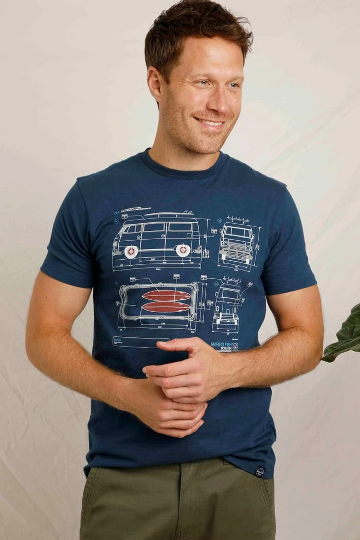 Van Kit Organic Graphic T-Shirt Federal Blue 3 Van Kit Organic Graphic T-Shirt Federal Blue