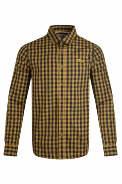 Lando Long Sleeve Check Shirt Mustard