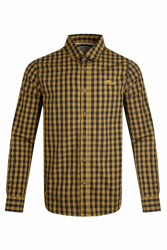 Lando Long Sleeve Check Shirt Mustard 2 Lando Long Sleeve Check Shirt Mustard