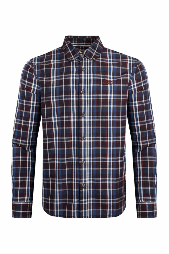 Fresno Long Sleeve Check Button Down Shirt Navy 4 Fresno Long Sleeve Check Button Down Shirt Navy - Image 2