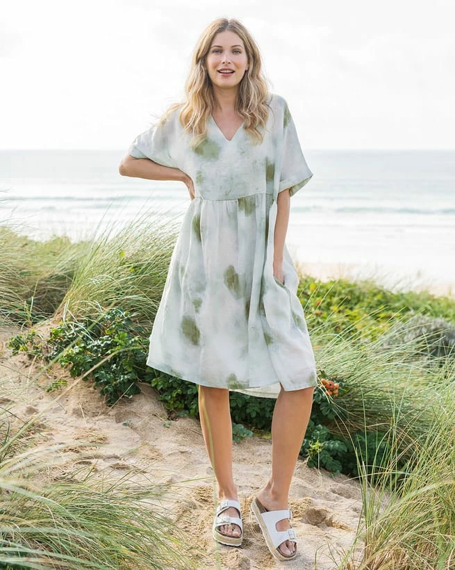 Linen V Neck Dress 6 Linen V Neck Dress - Image 4