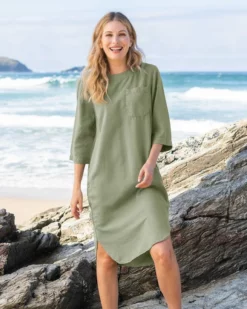 Lyocell Curved Hem Dress